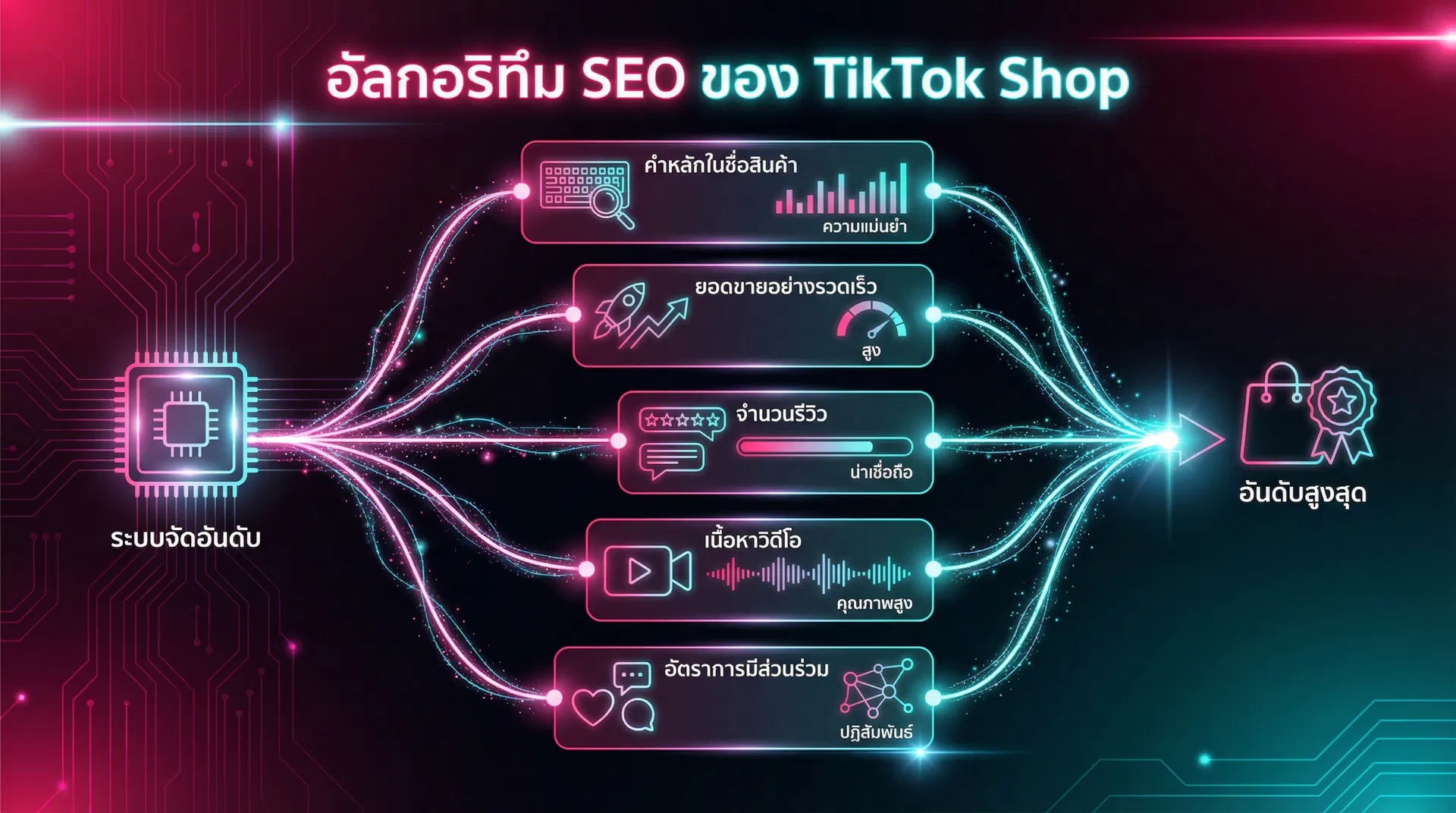 อัลกอริทึม TikTok Shop SEO ปัจจัยจัดอันดับสินค้า