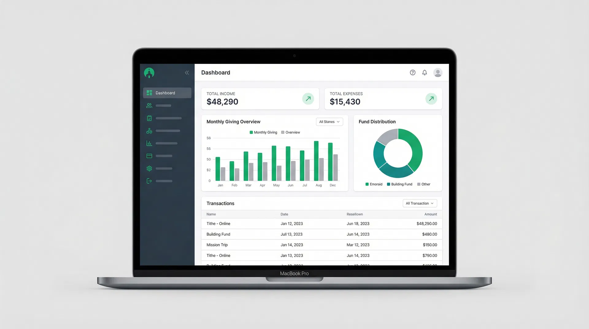 FaithLedger Dashboard