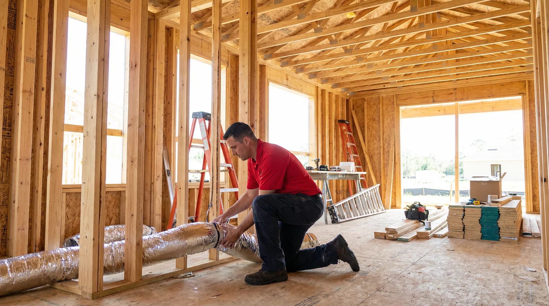 New construction HVAC installation in Southwest Florida residential development