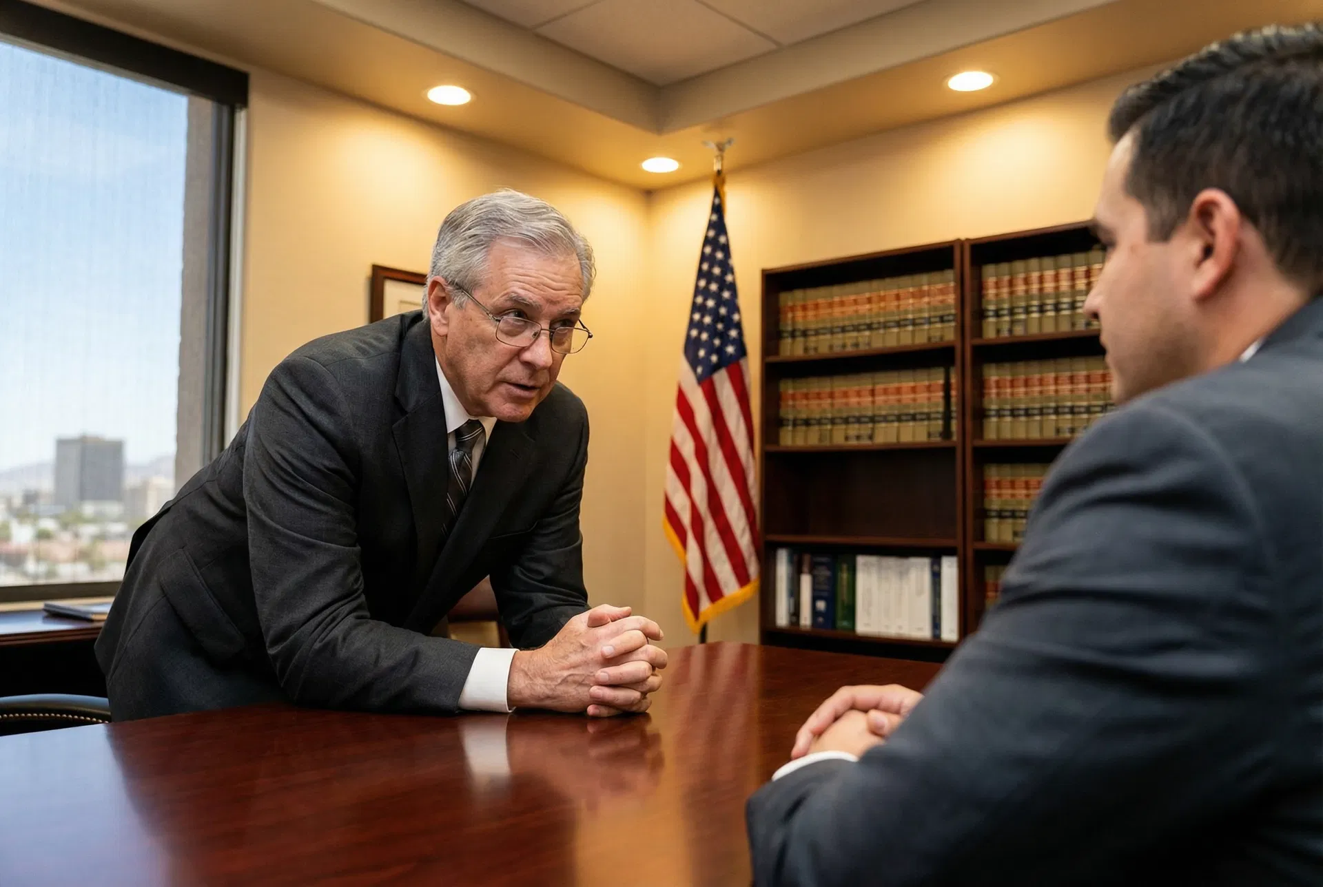 DWI lawyer El Paso Texas consulting with client after DWI arrest — Aaronson Law Firm