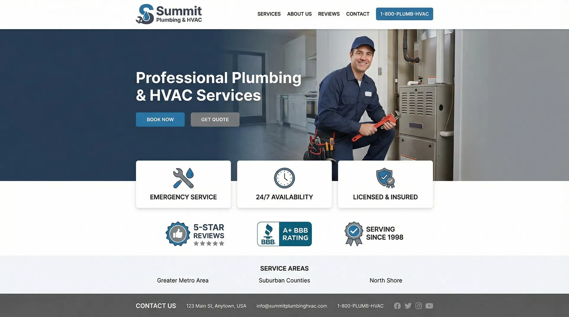 Plumbing website example