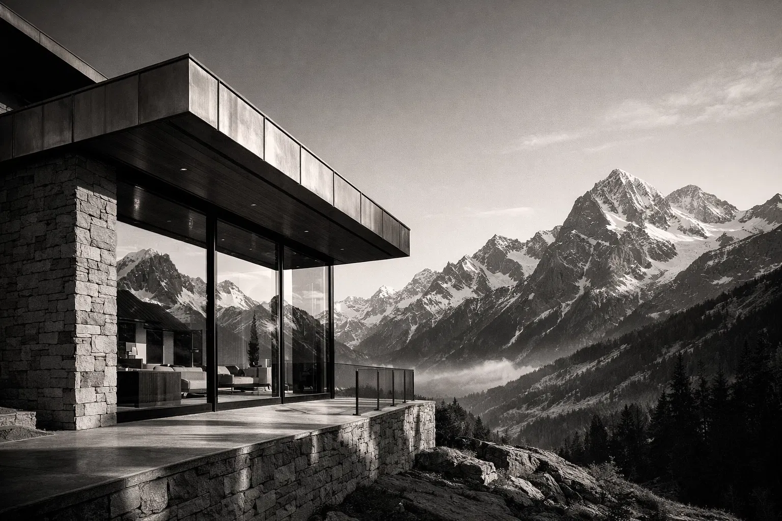 Architecte - Conception architecturale contemporaine intégrée dans le paysage alpin.