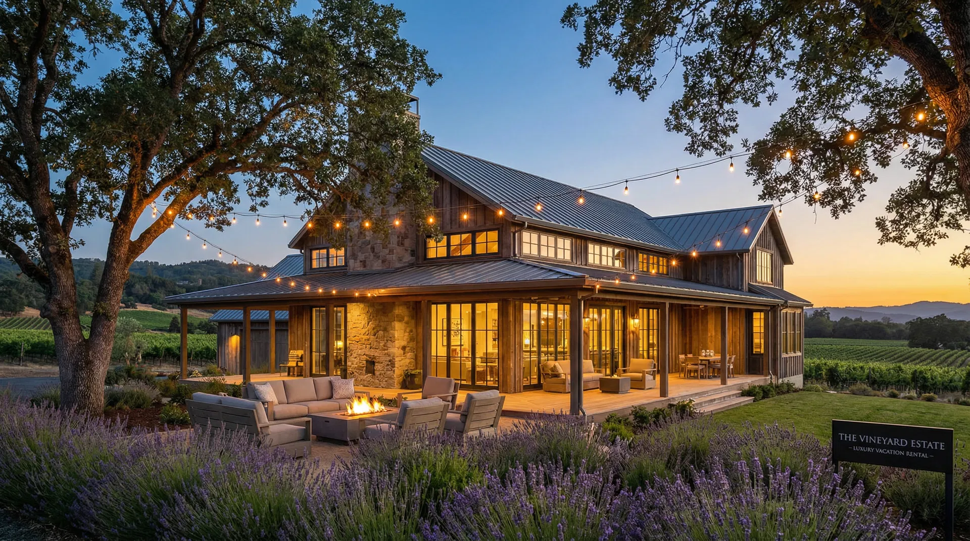 Luxury farmhouse in wine country