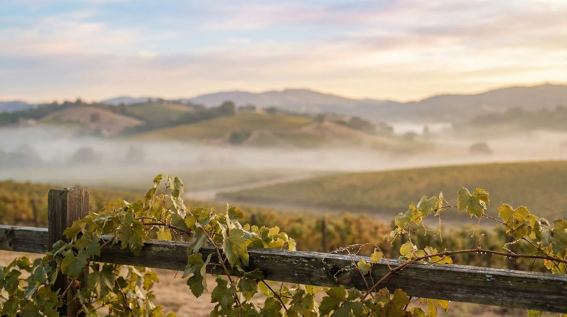 Wine country morning atmosphere