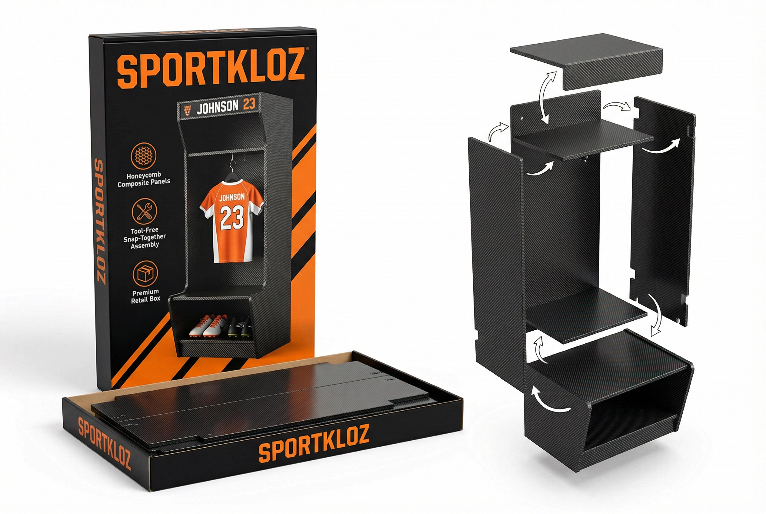 SPORTKLOZ flat-pack assembly
