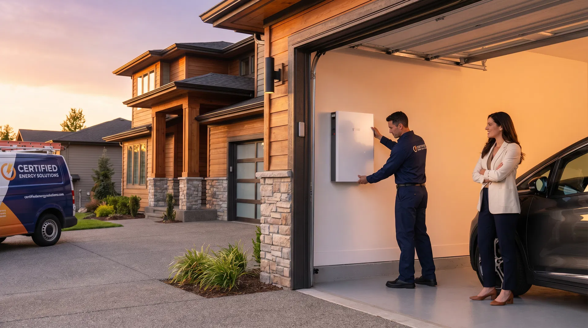 Certified installer completing HomeVault installation