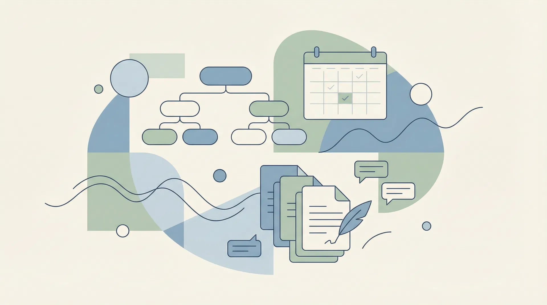 인사총무 및 조직 관리 추상 일러스트레이션