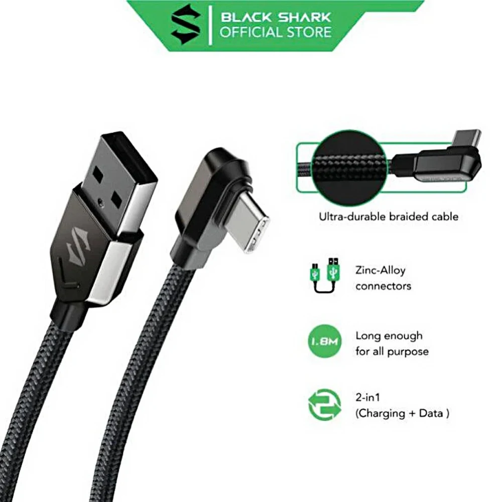 Black Shark Right-angle USB-C Cable