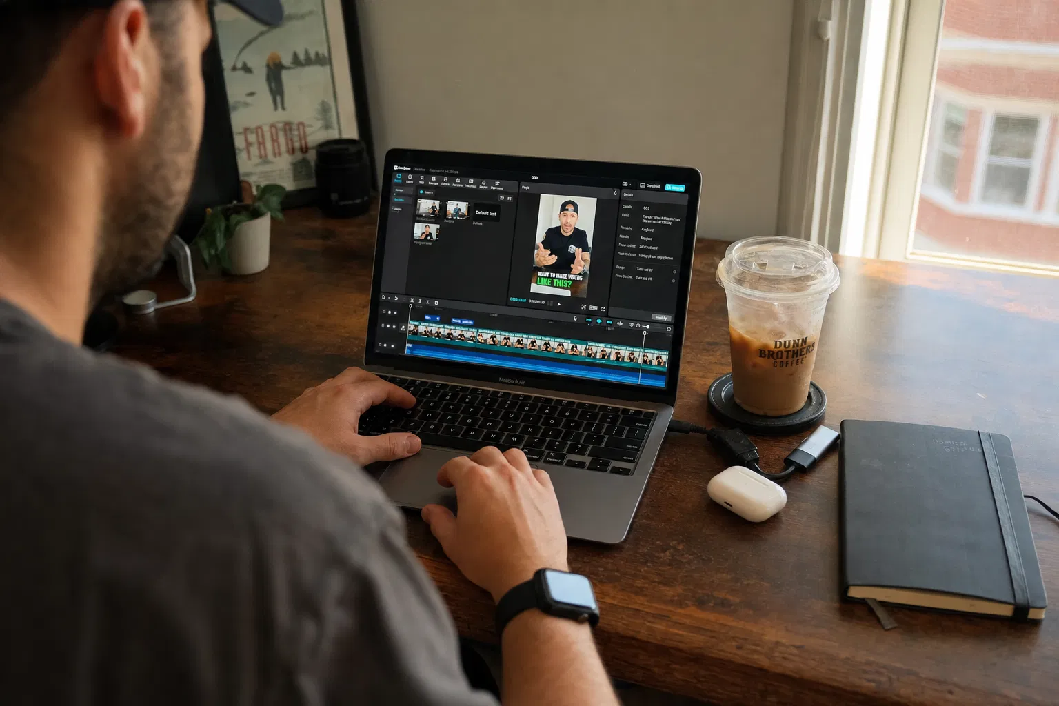 Schnitt eines Reels in CapCut auf einem MacBook