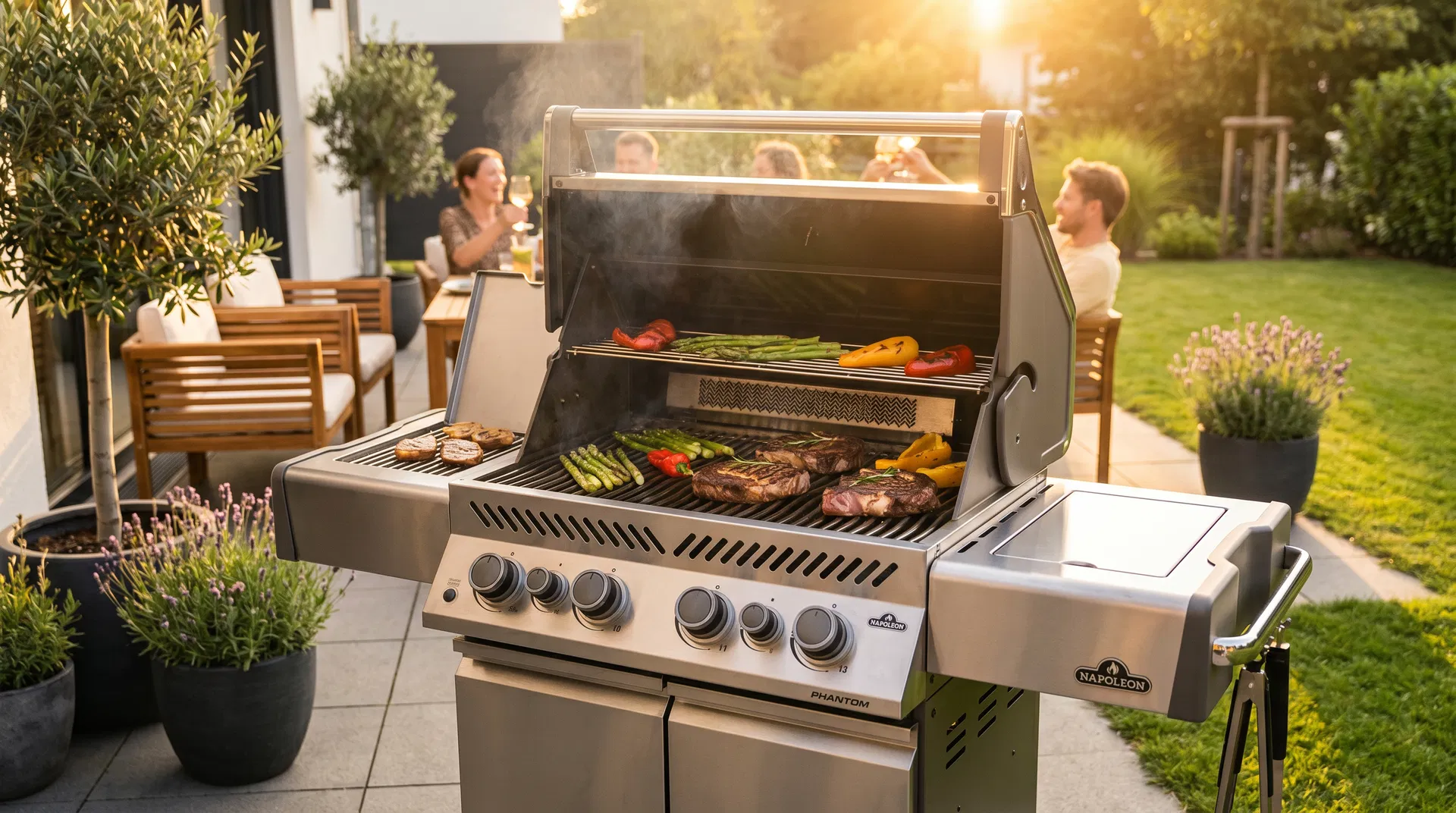 Hochwertiger Grill im Garten