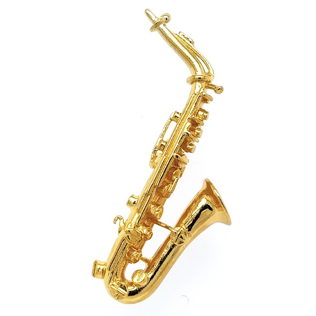 ART OF MUSIC Anstecker Alt-Saxophon gross Gold Modeschmuck