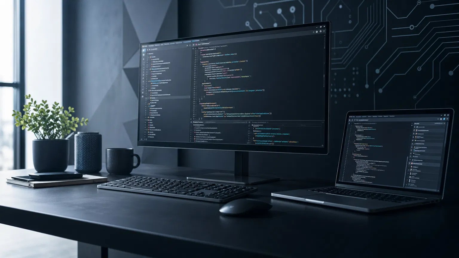 Modern tech workspace