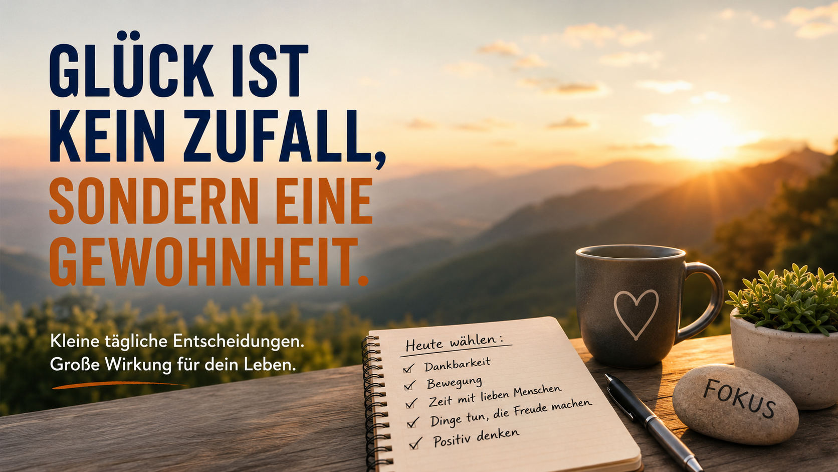 Glück ist kein Zufall, sondern eine Gewohnheit