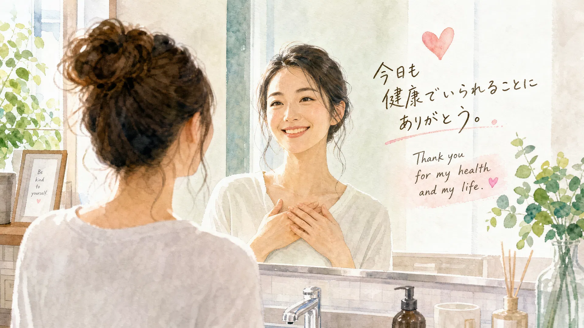 健康に感謝する30代女性