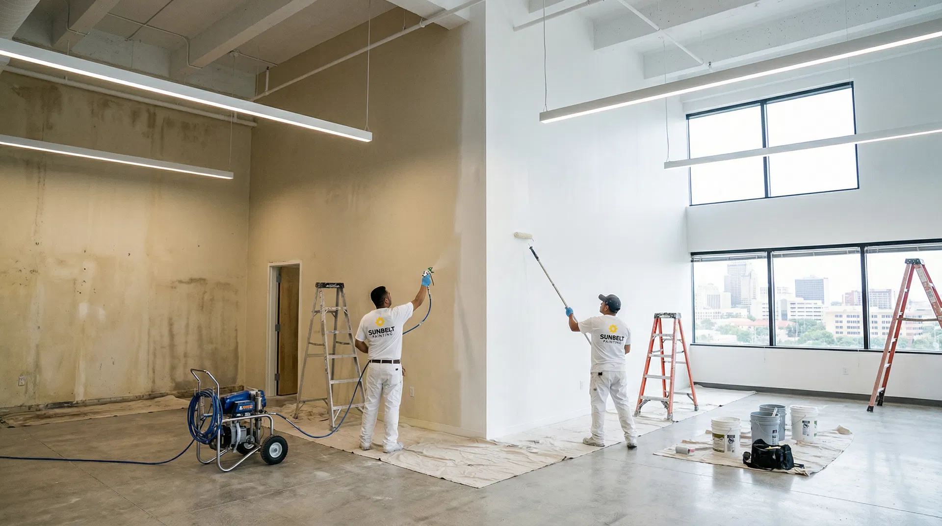 Commercial office painting project by DV Painting San Antonio TX