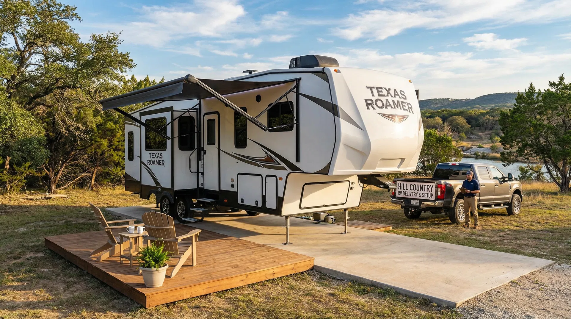 RV delivery and setup service in Texas Hill Country