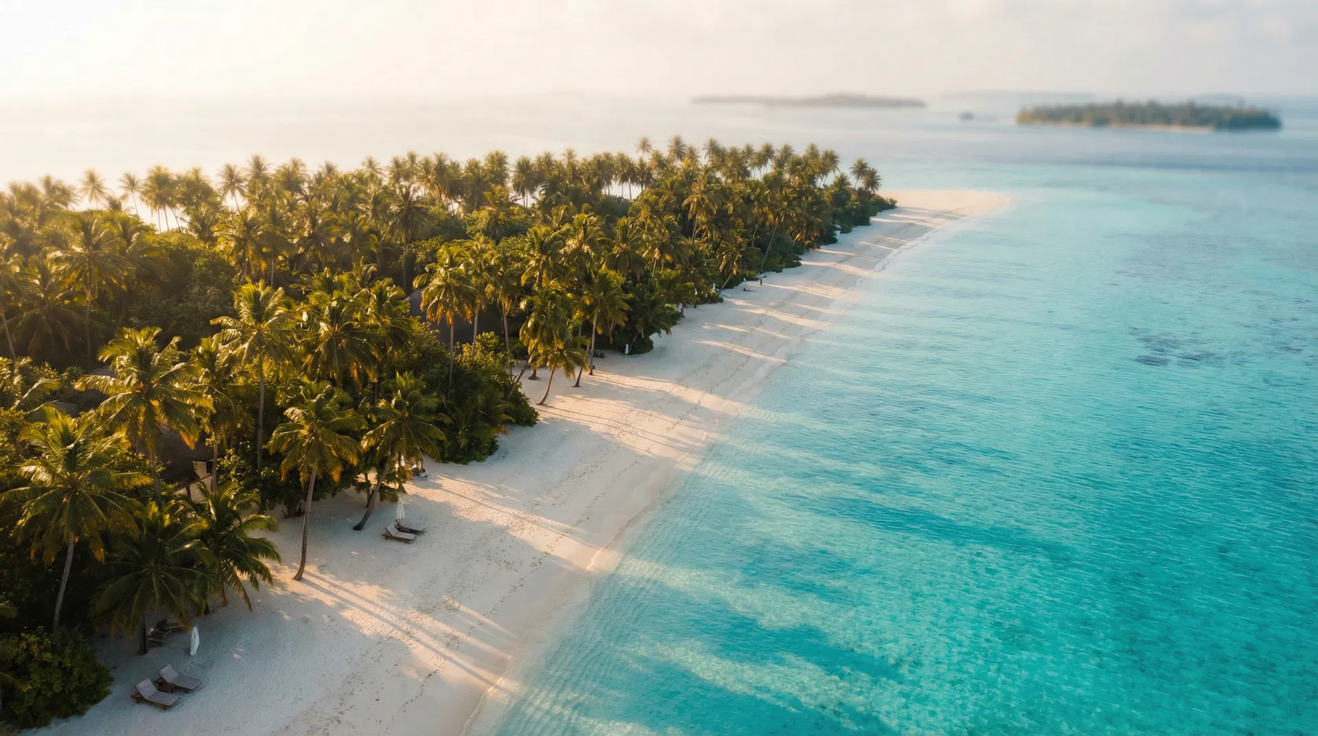 Tropical beach at golden hour
