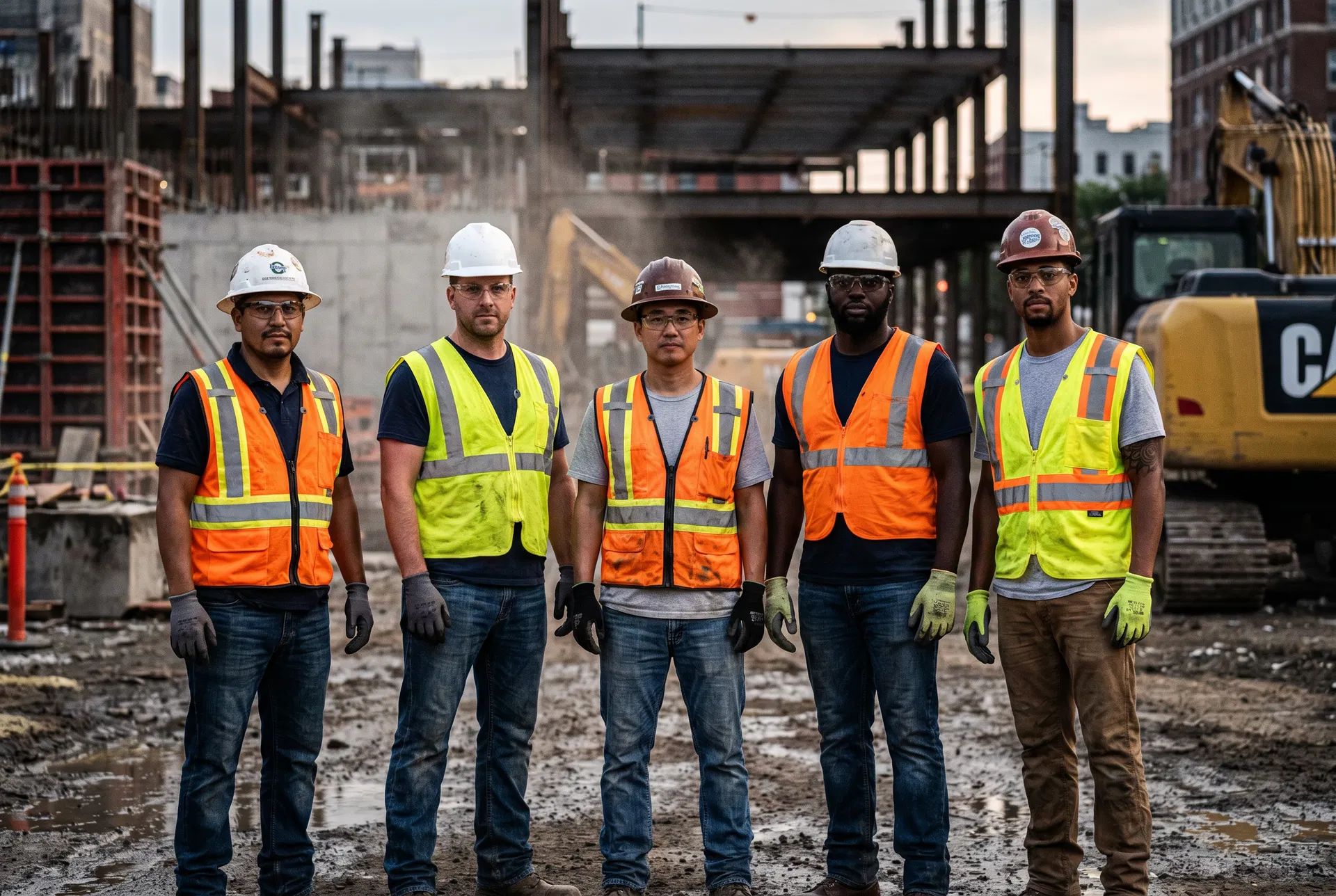 Bailey Bros Contracting crew in full PPE safety gear on OSHA-compliant job site in New York and New Jersey