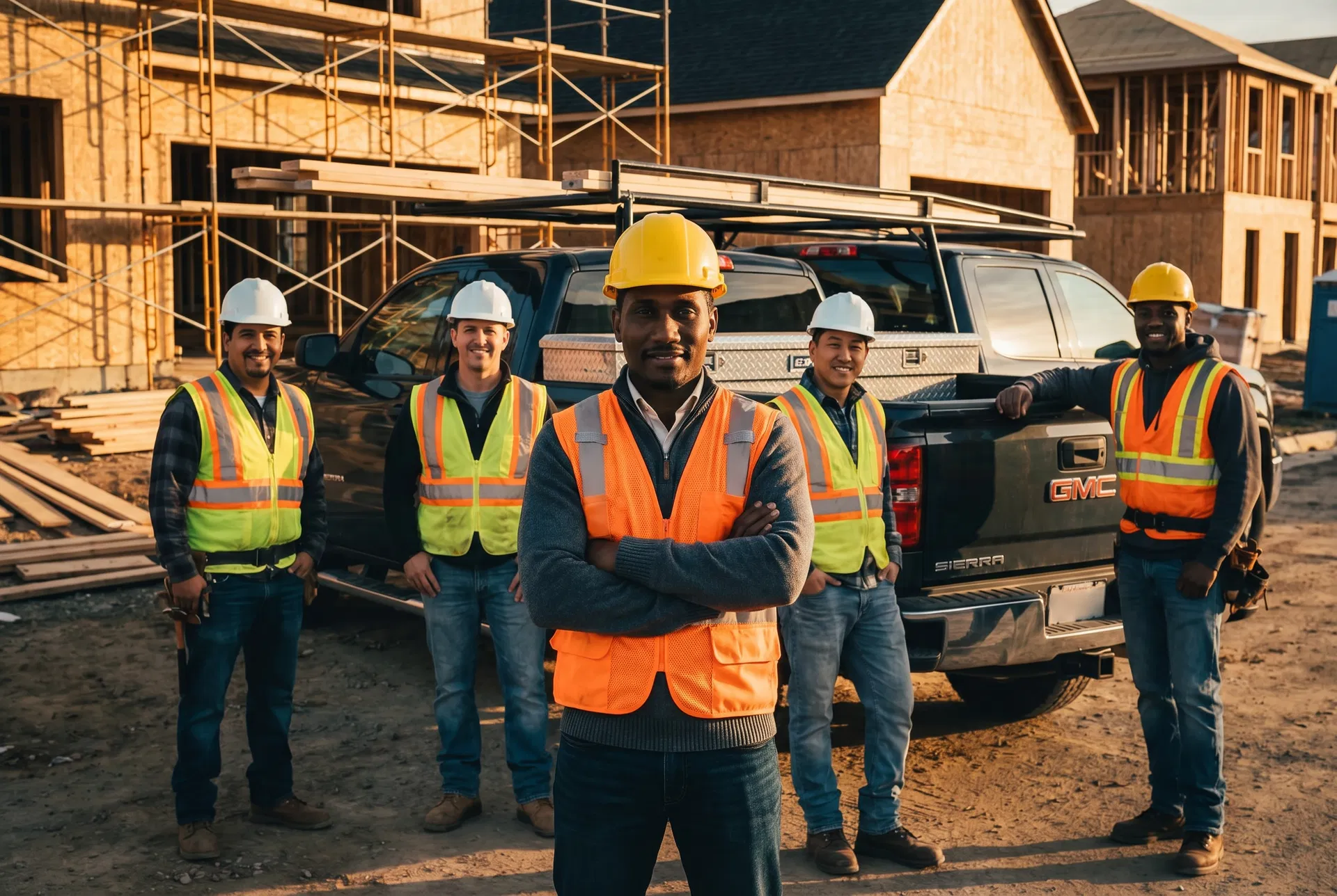 Bailey Bros Contracting licensed contractor crew standing in front of work truck at New Jersey job site — ready for work