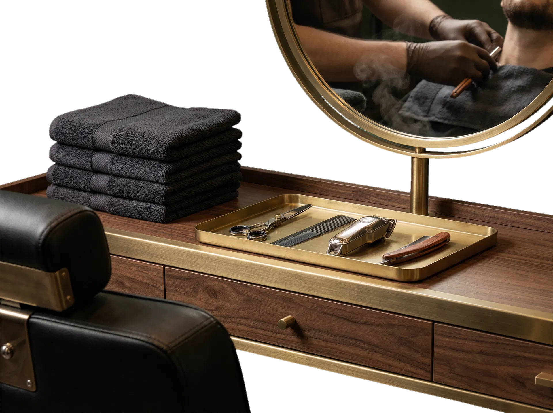 Craftsmanship tools and premium barber station