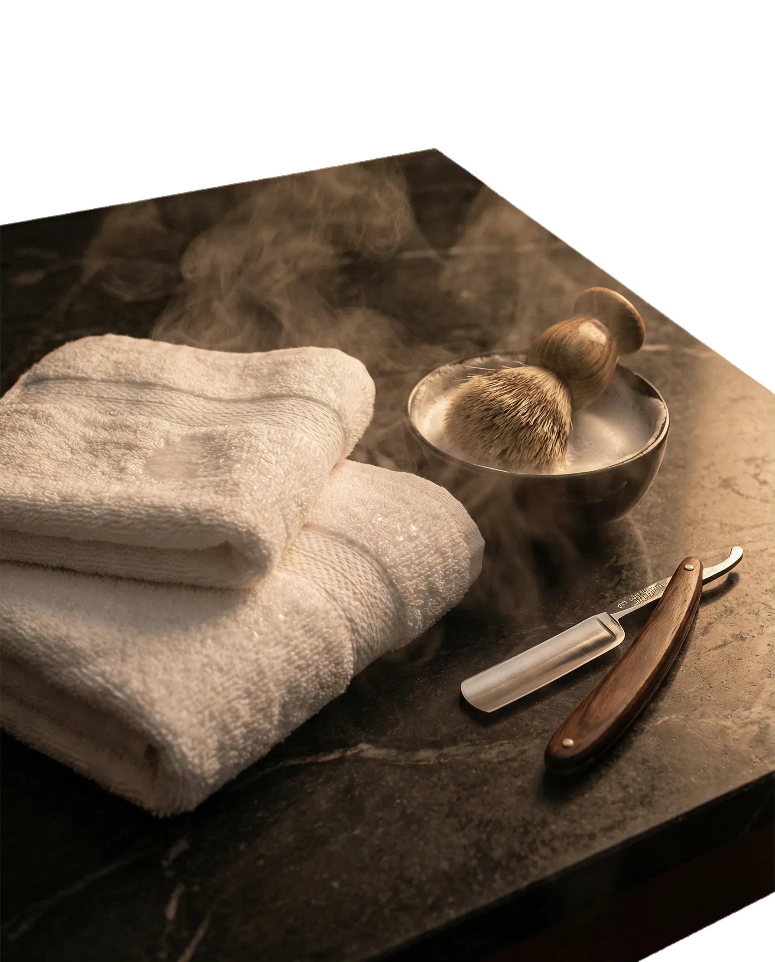Hot towel and steam shaving setup