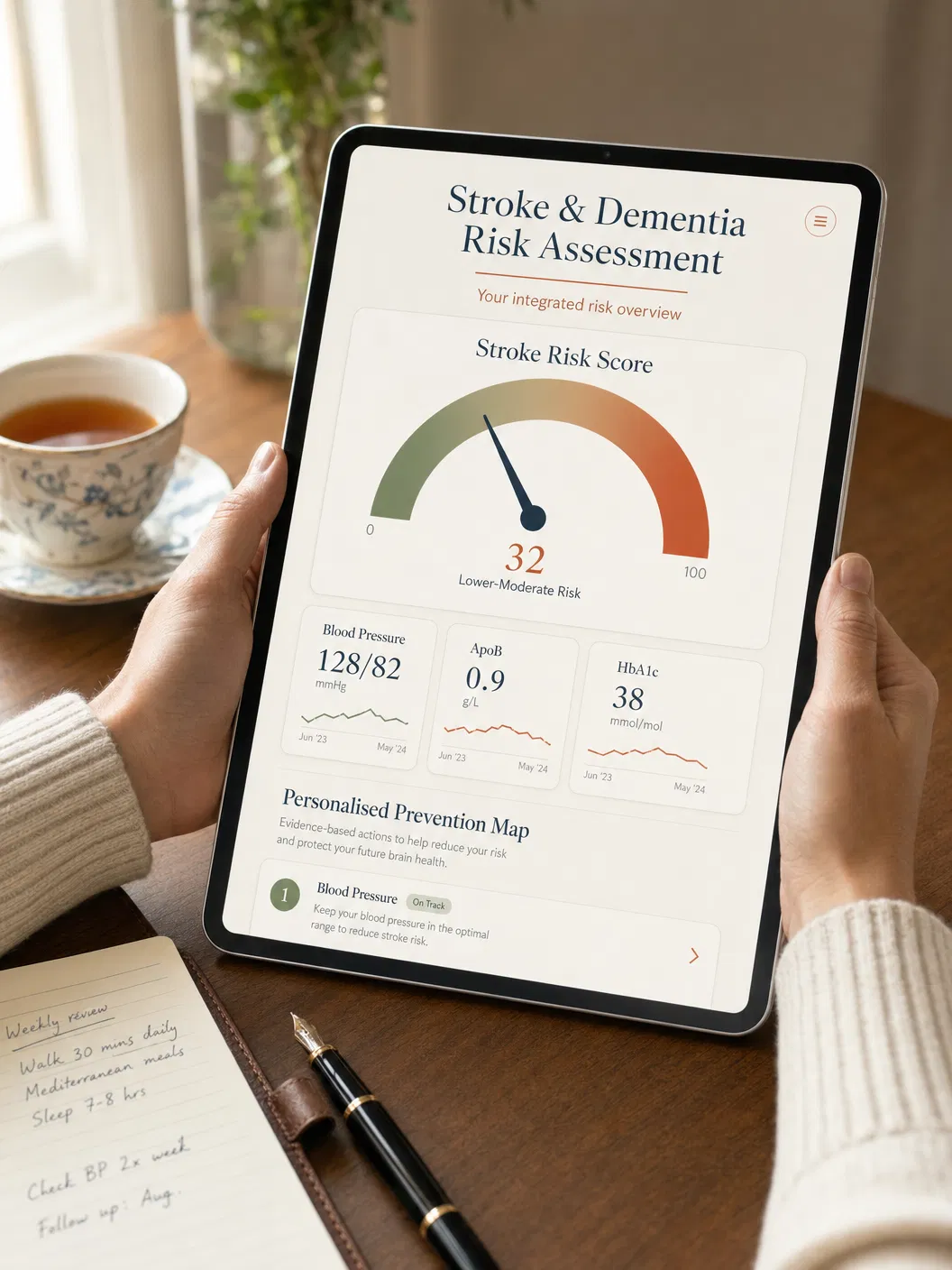 Stroke & Dementia Risk Assessment on screen