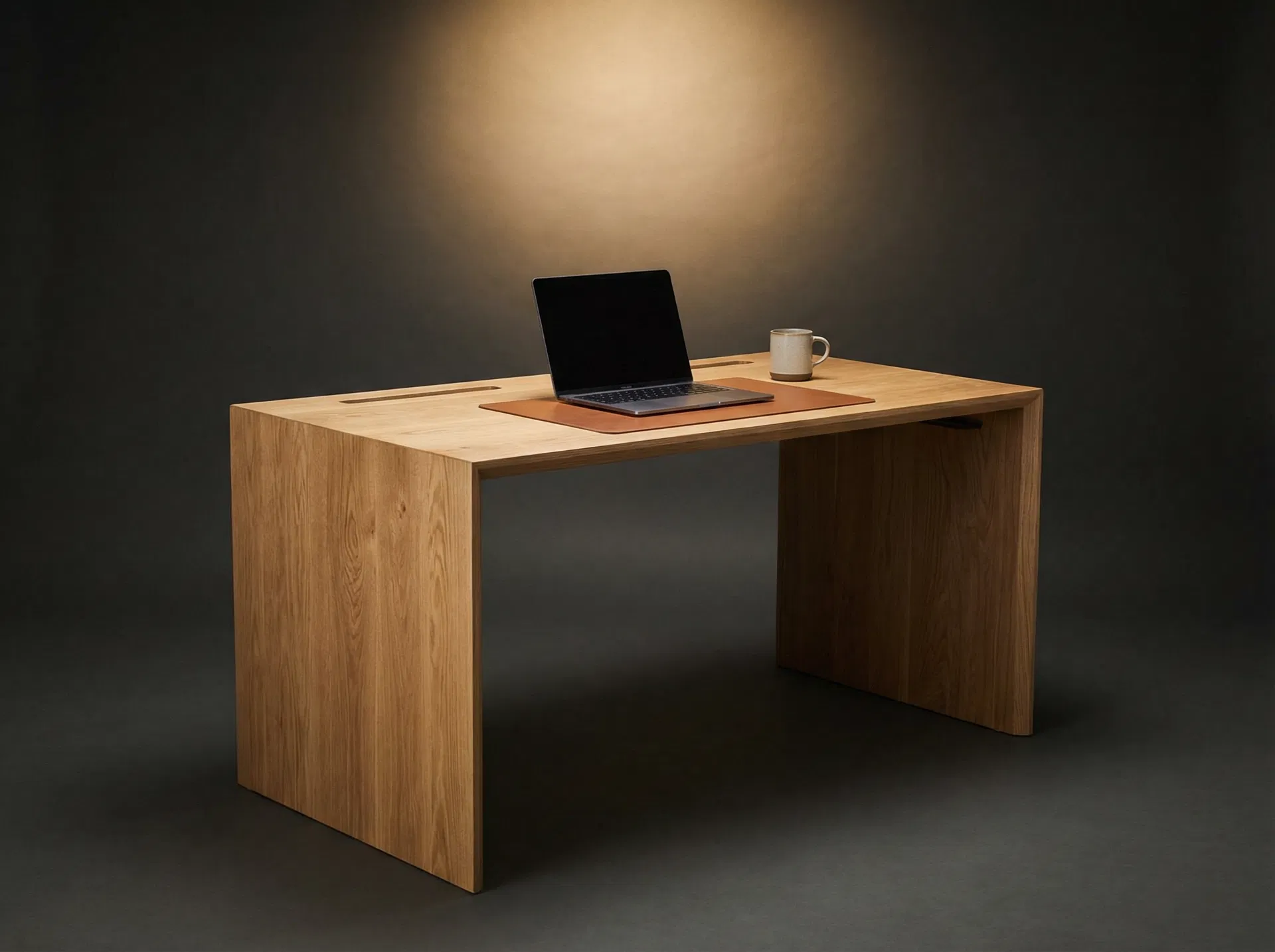 Solid Oak Waterfall Desk