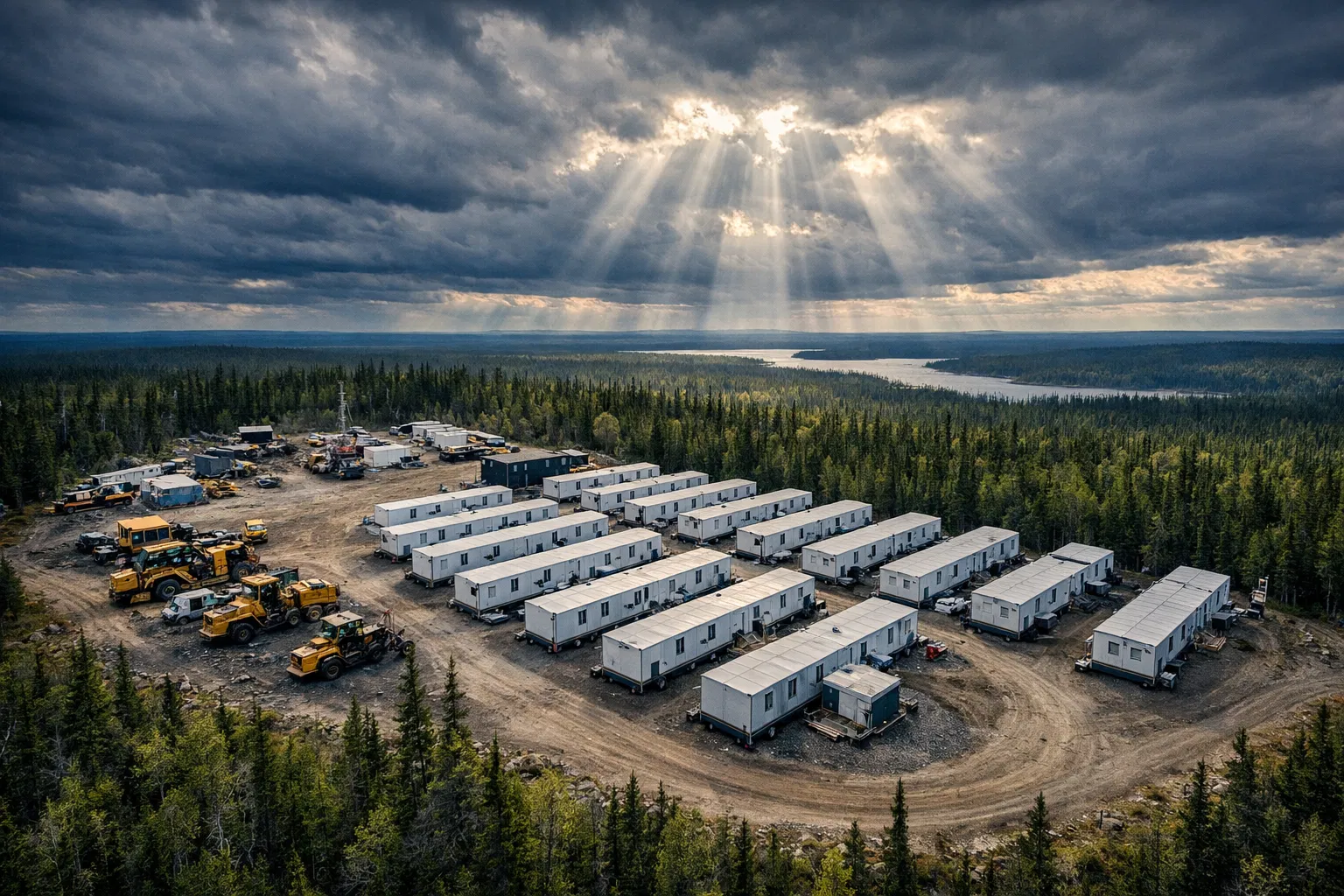 Remote oil sands camp in Alberta