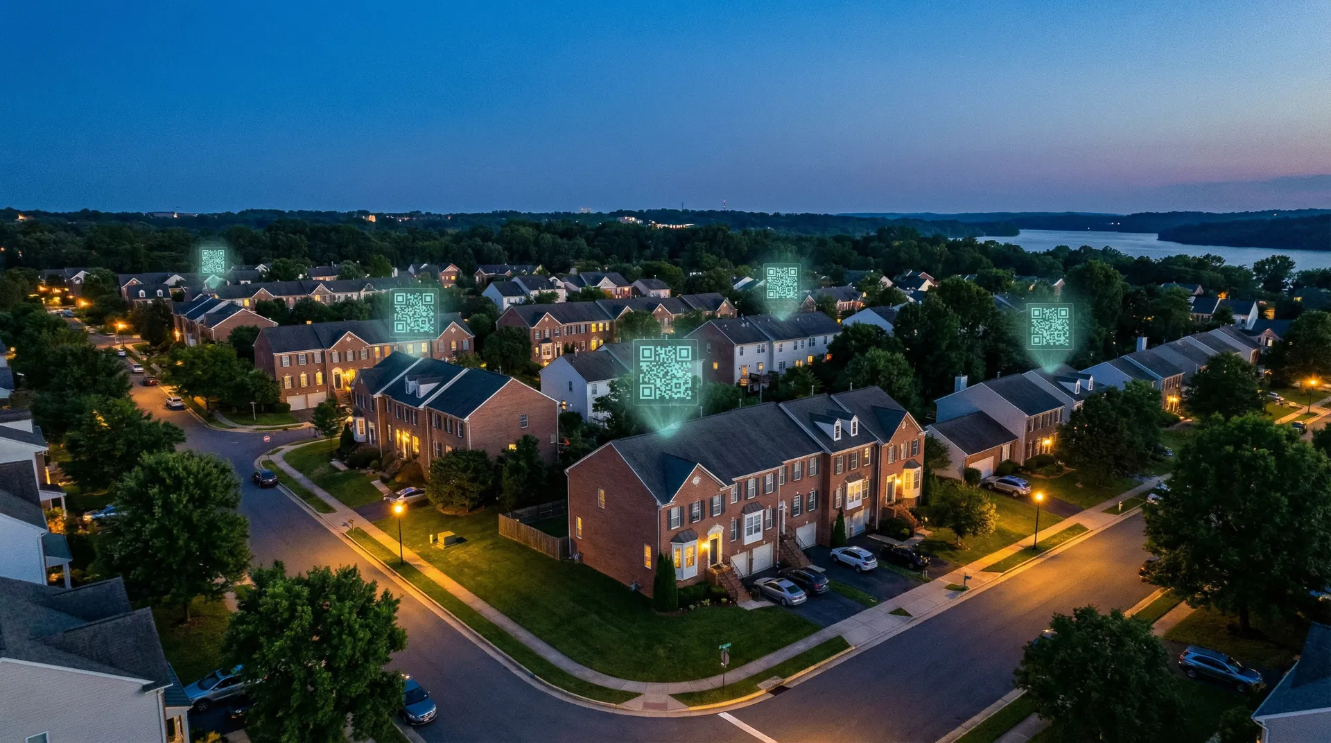 Maryland neighborhood with QR-registered properties