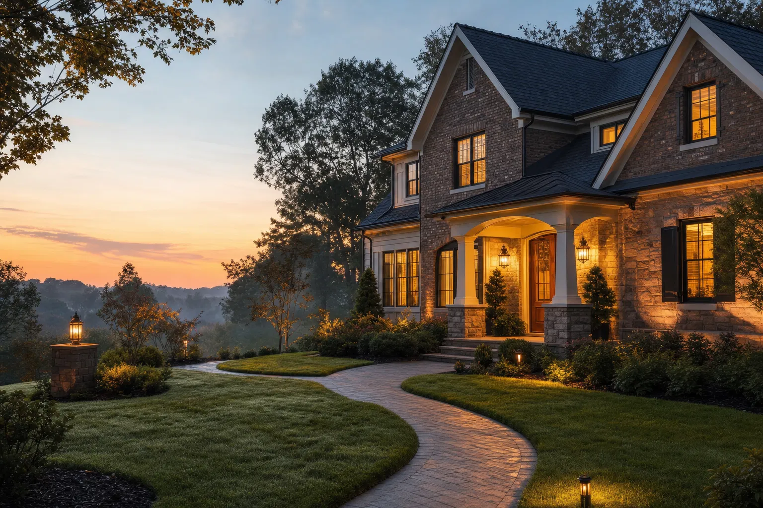 A welcoming home at first light