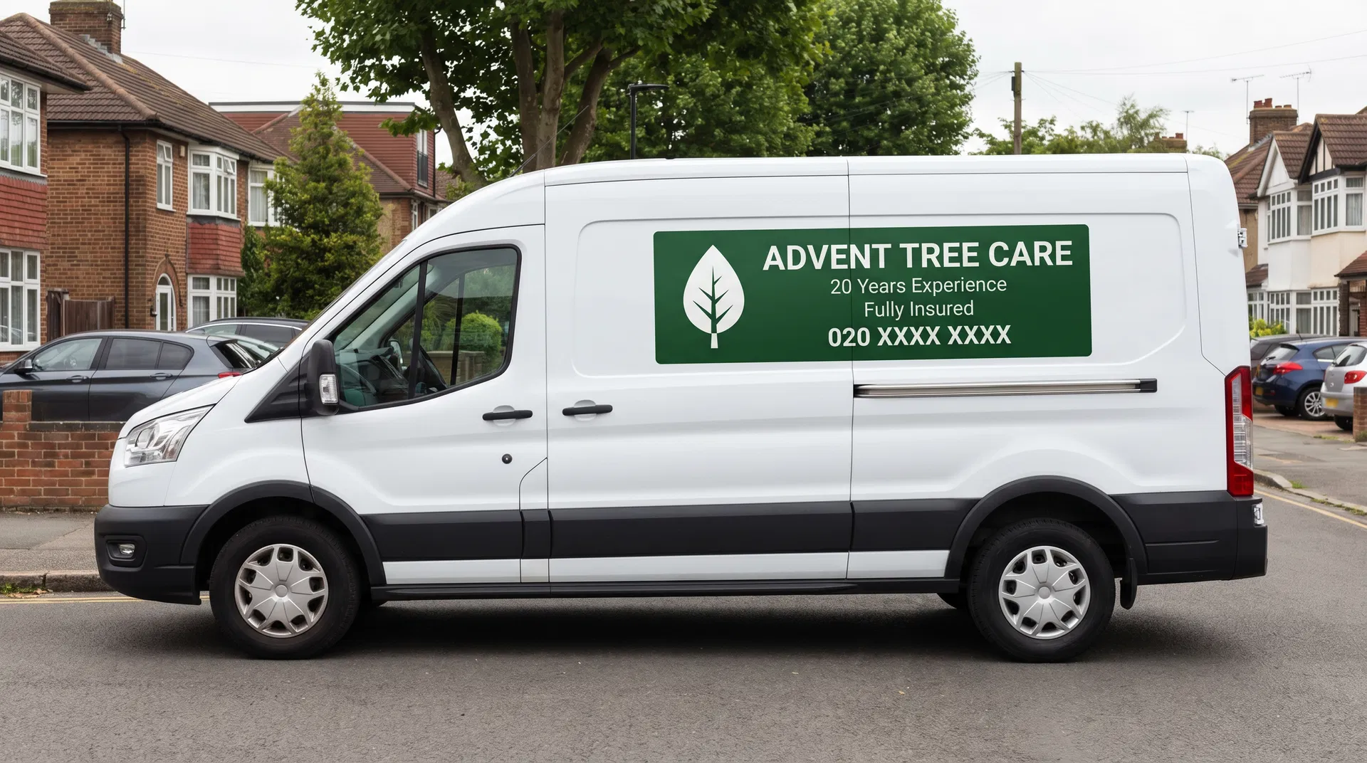 Advent Tree Care branded white transit van