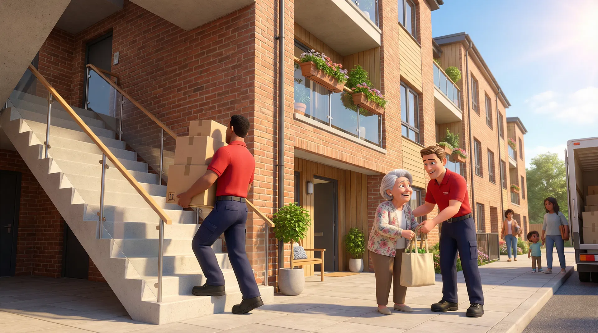 Daley & Co helping an elderly resident move into a new home