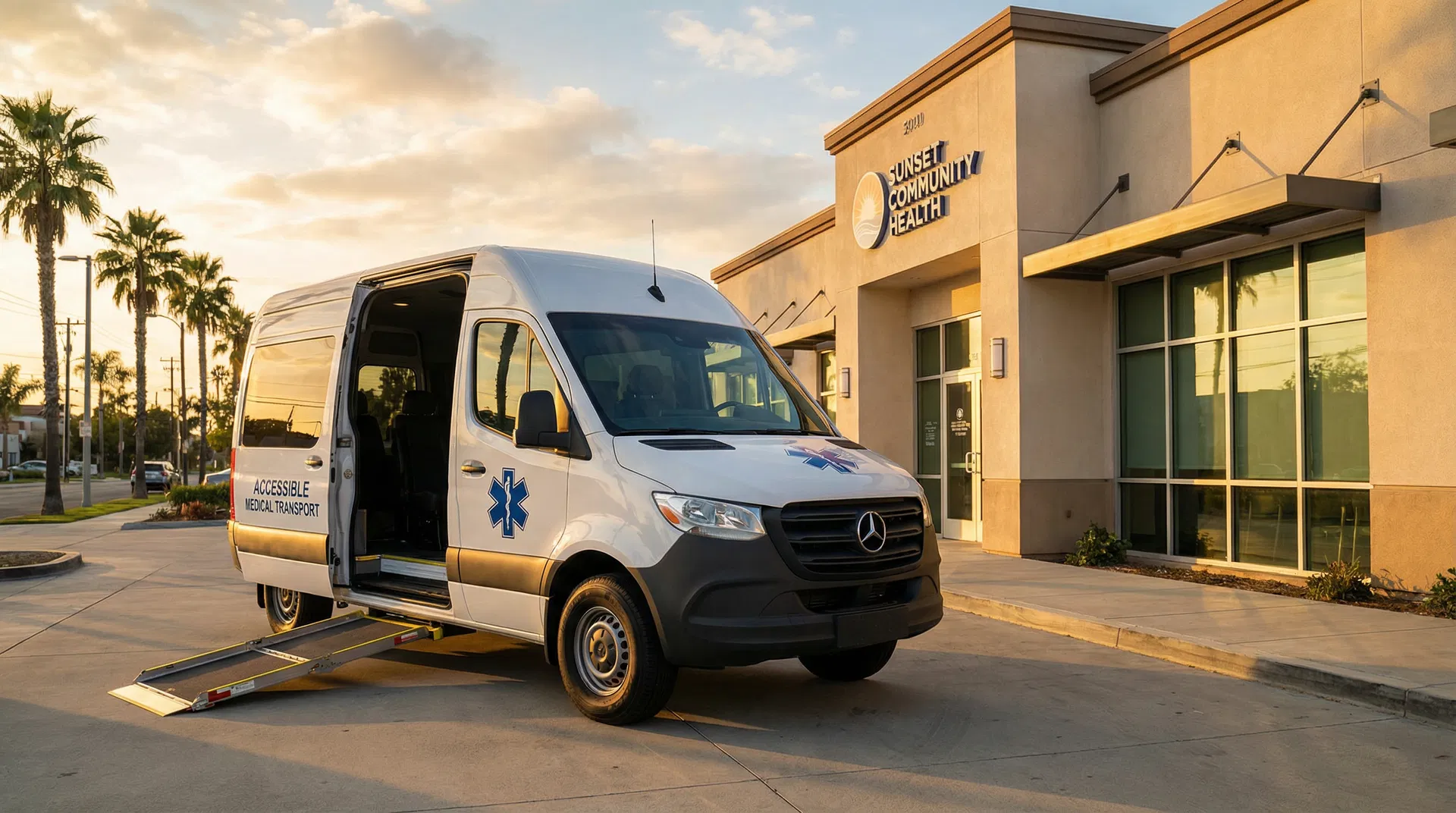 Wheelchair accessible medical transport van