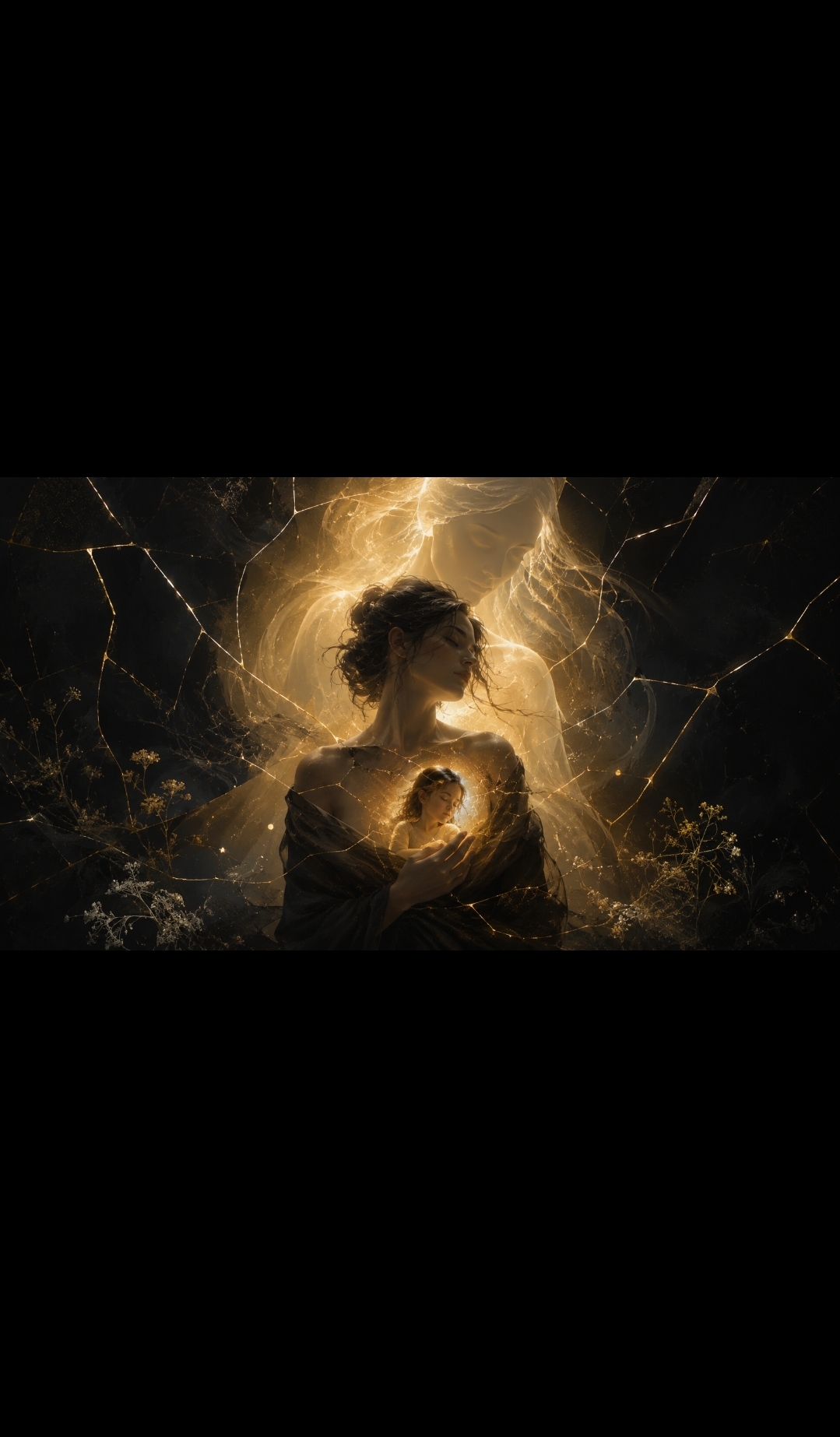 Woman with golden heart