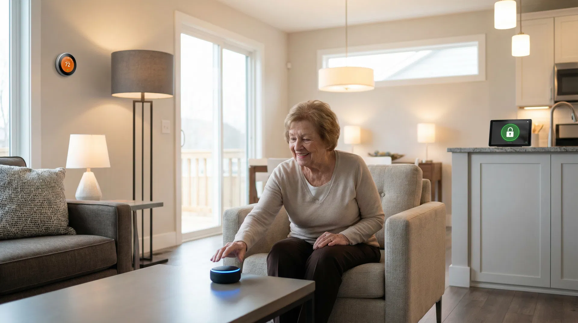 Voice-Assisted Safety - Senior using voice commands