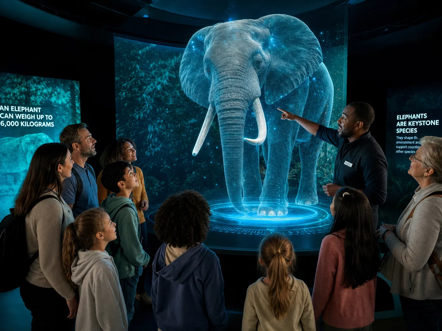 Group excursion at Hologram Zoo