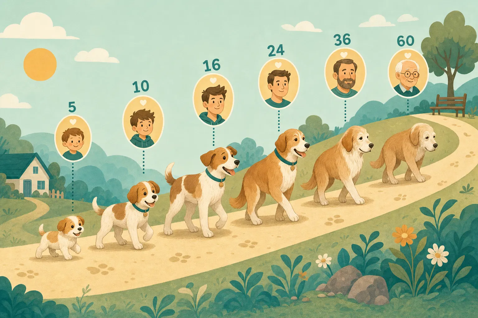 Dog life stages timeline