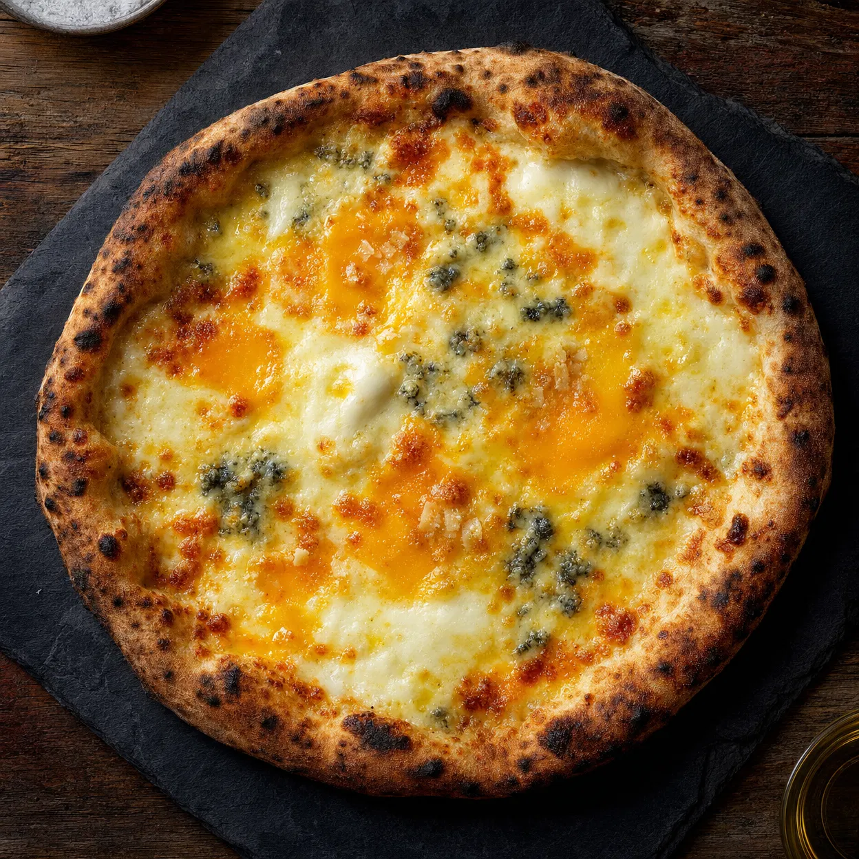 Quattro Formaggi pizza with four melted cheeses