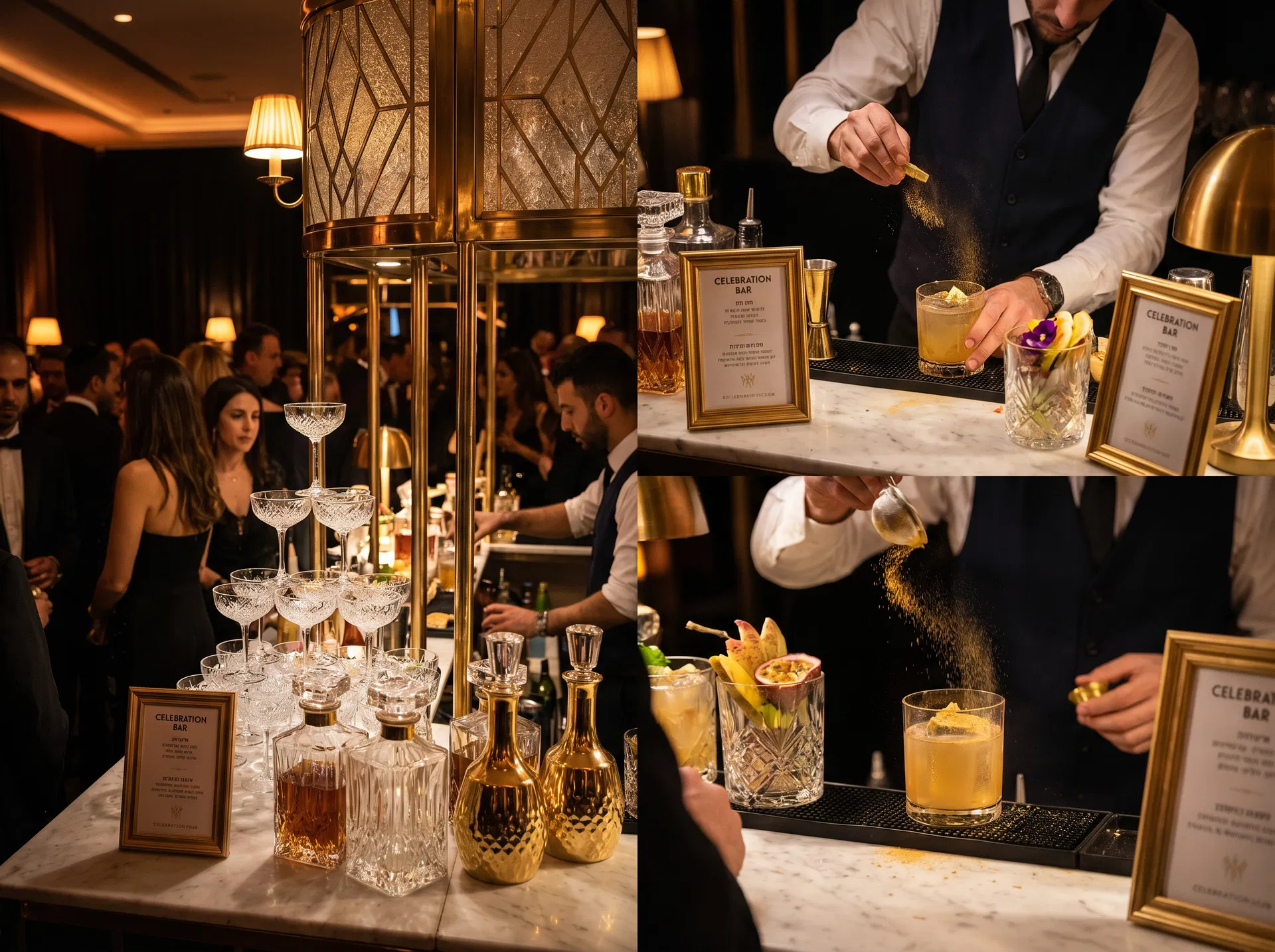 Handcrafted cocktails at a Jewish event