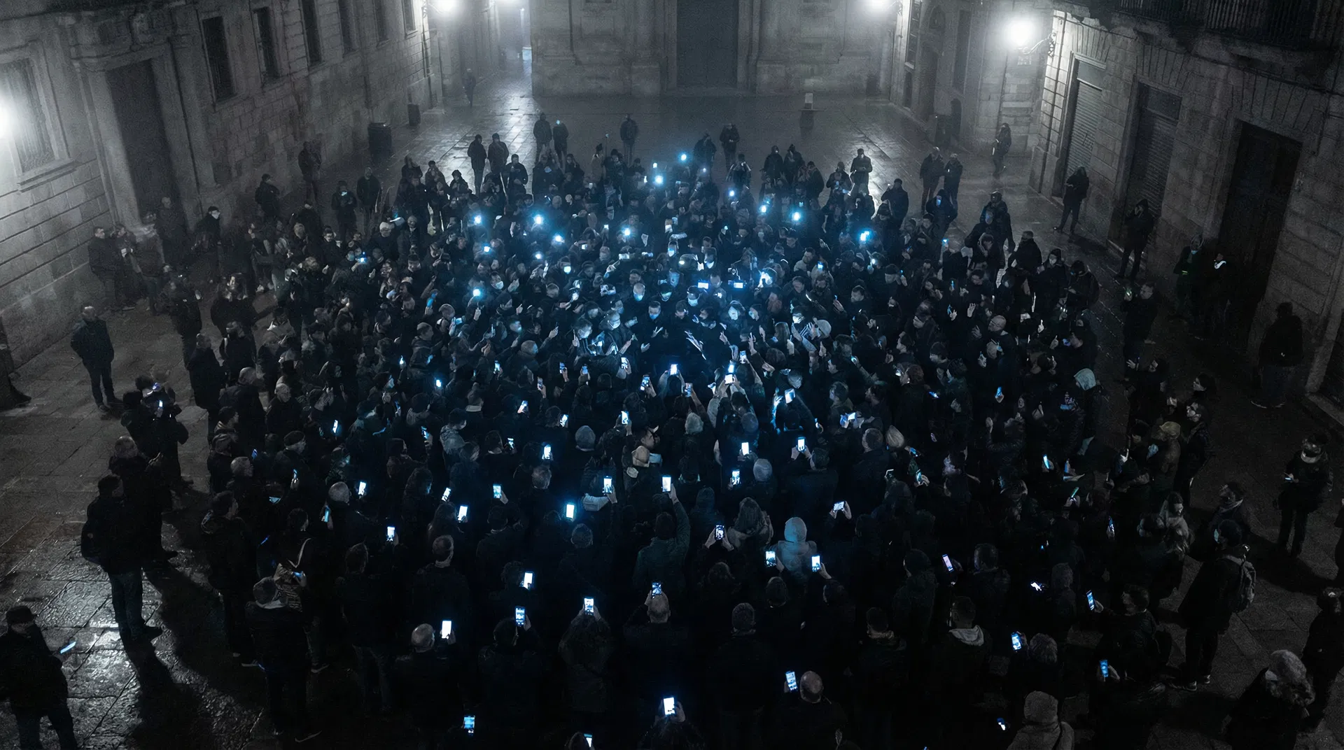 Crowd of people all on phones