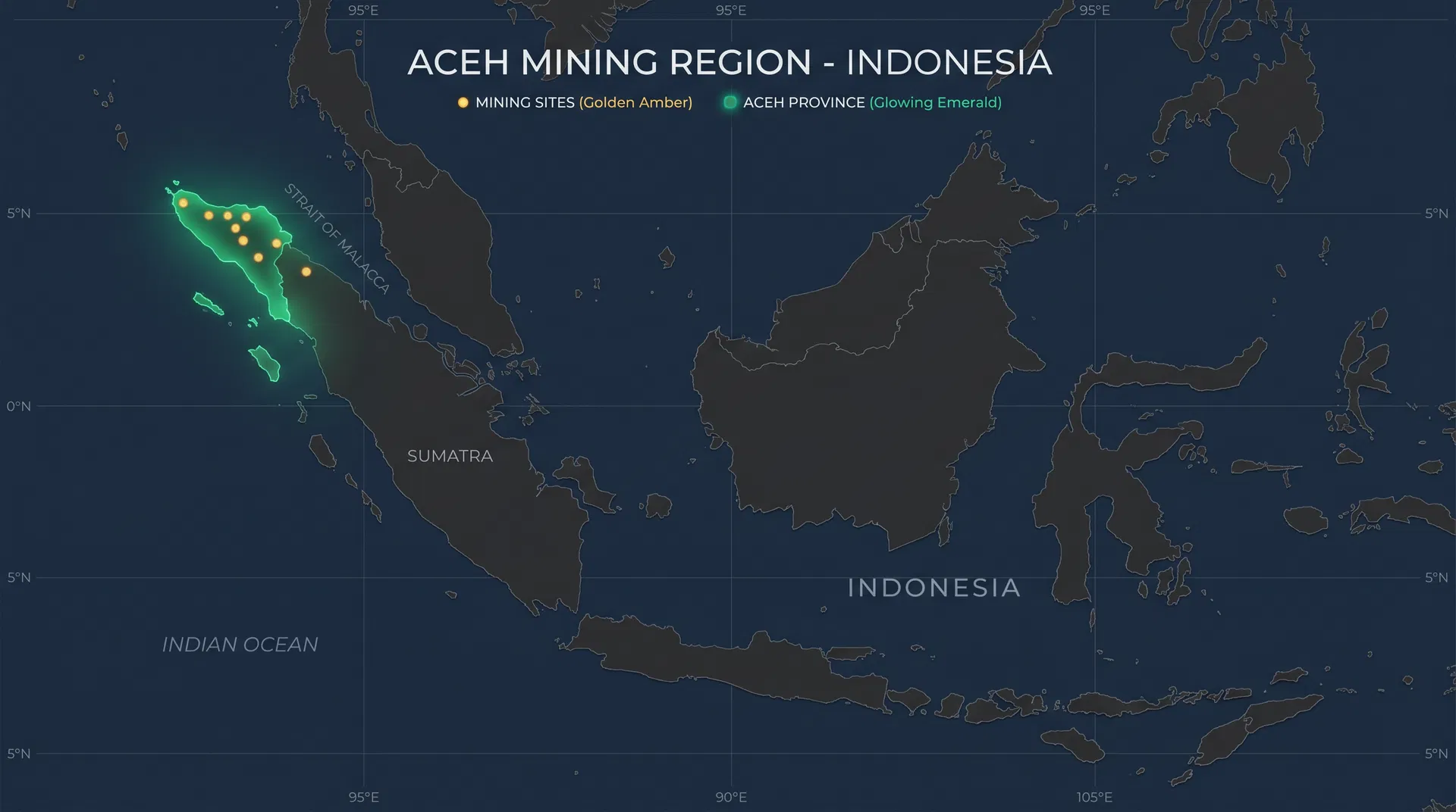 인도네시아 아체주 광산 위치