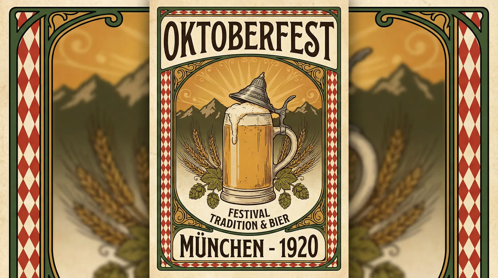 Nashville Oktoberfest vintage poster