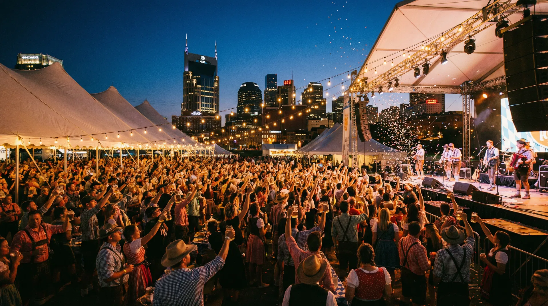 Nashville Oktoberfest festival crowd