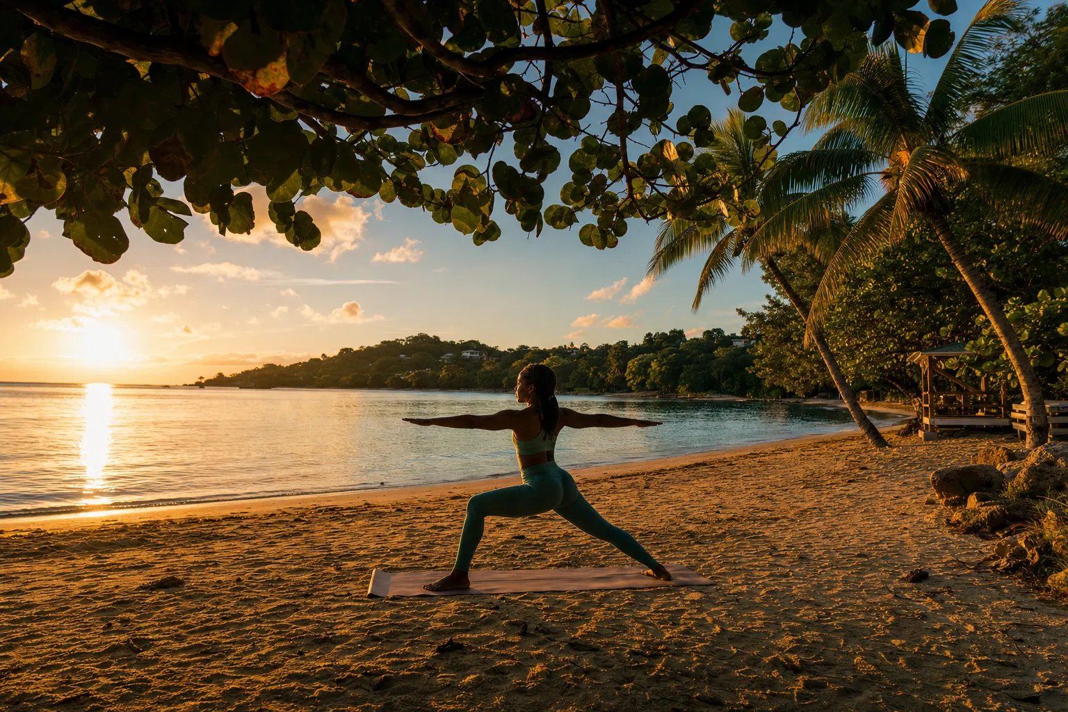 Yoga on the beach Jamaica
