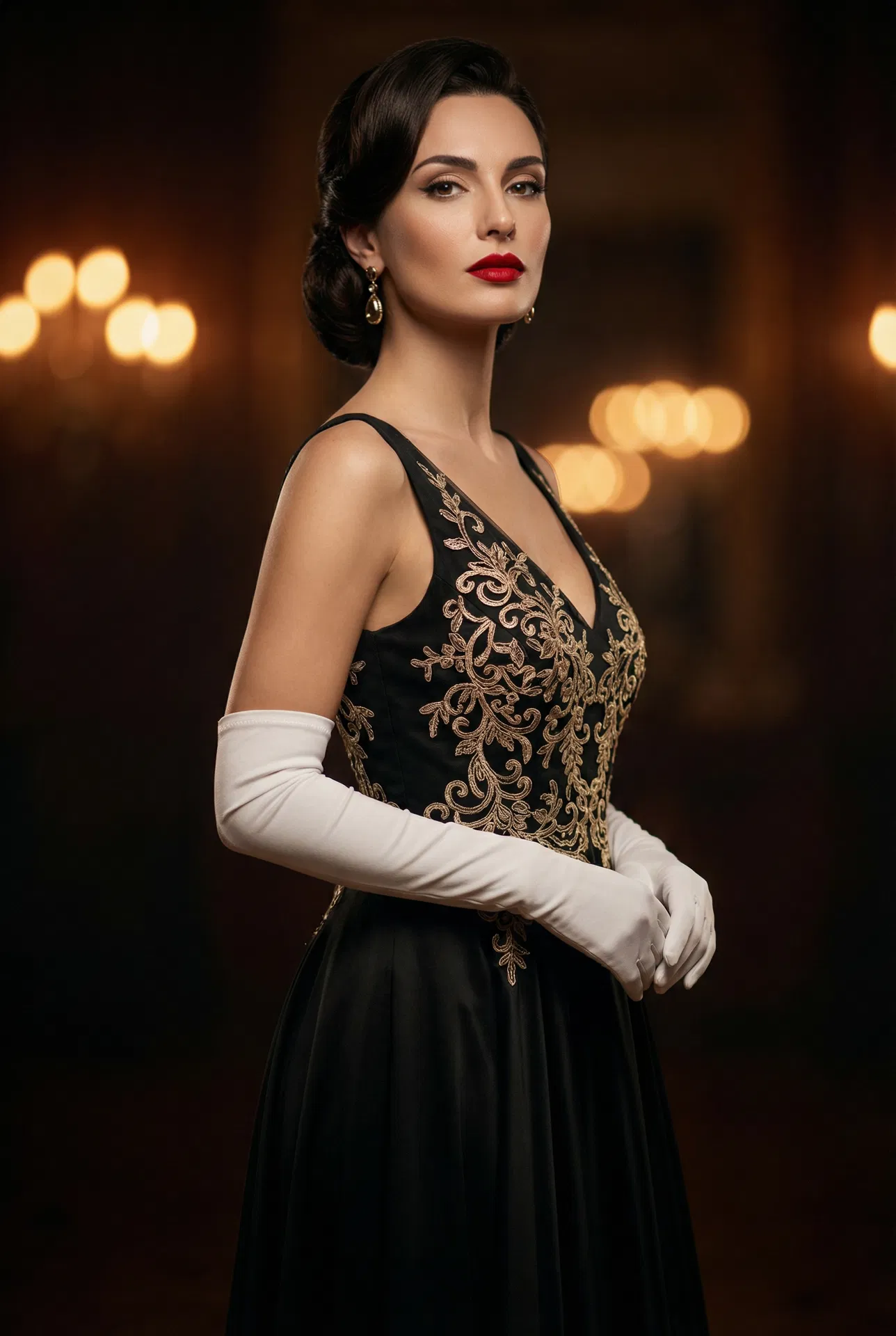 Modella blazer nero elegante