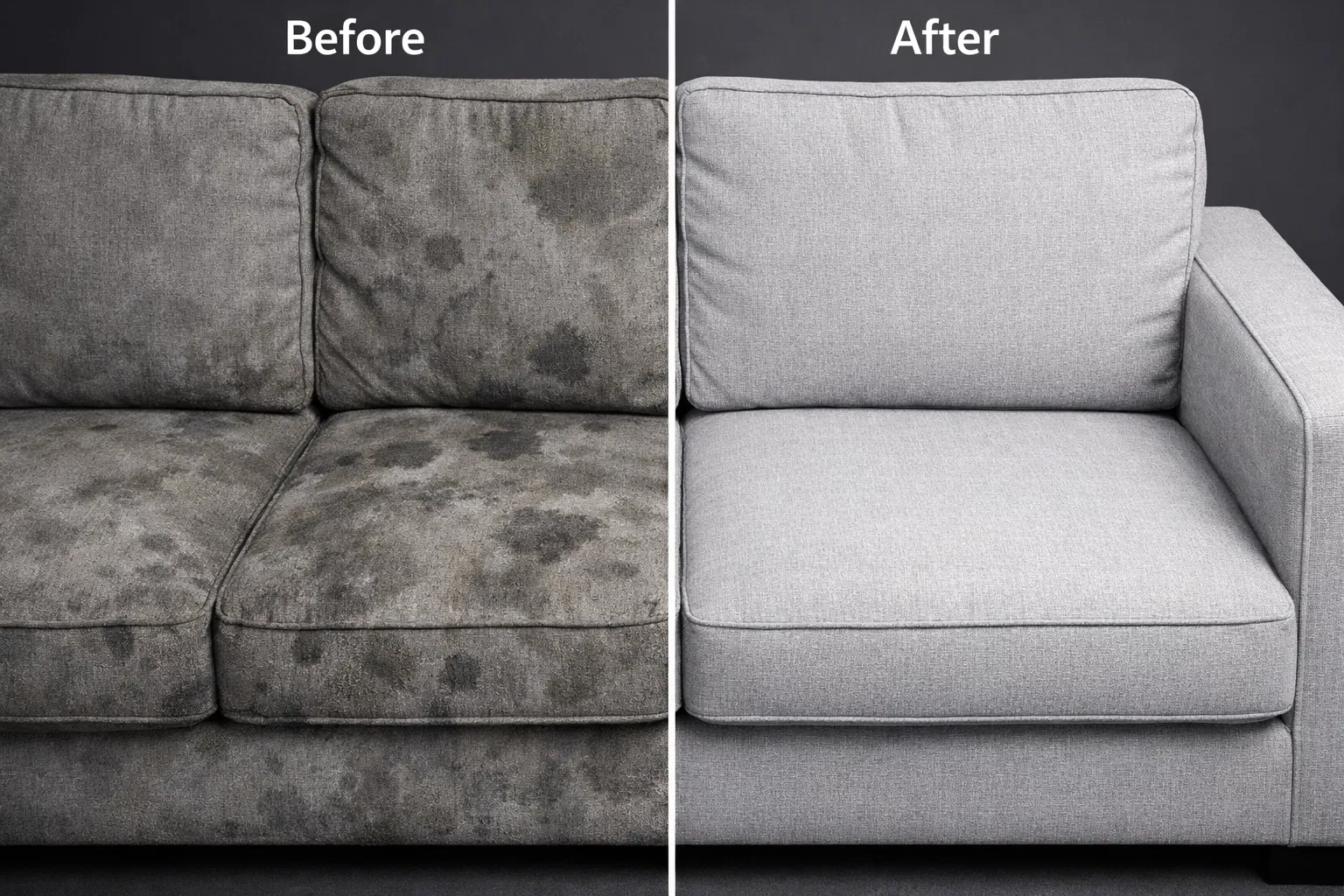 Avant après nettoyage canapé