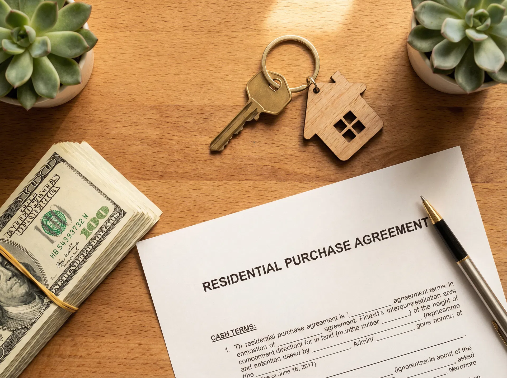 Cash offer and house keys