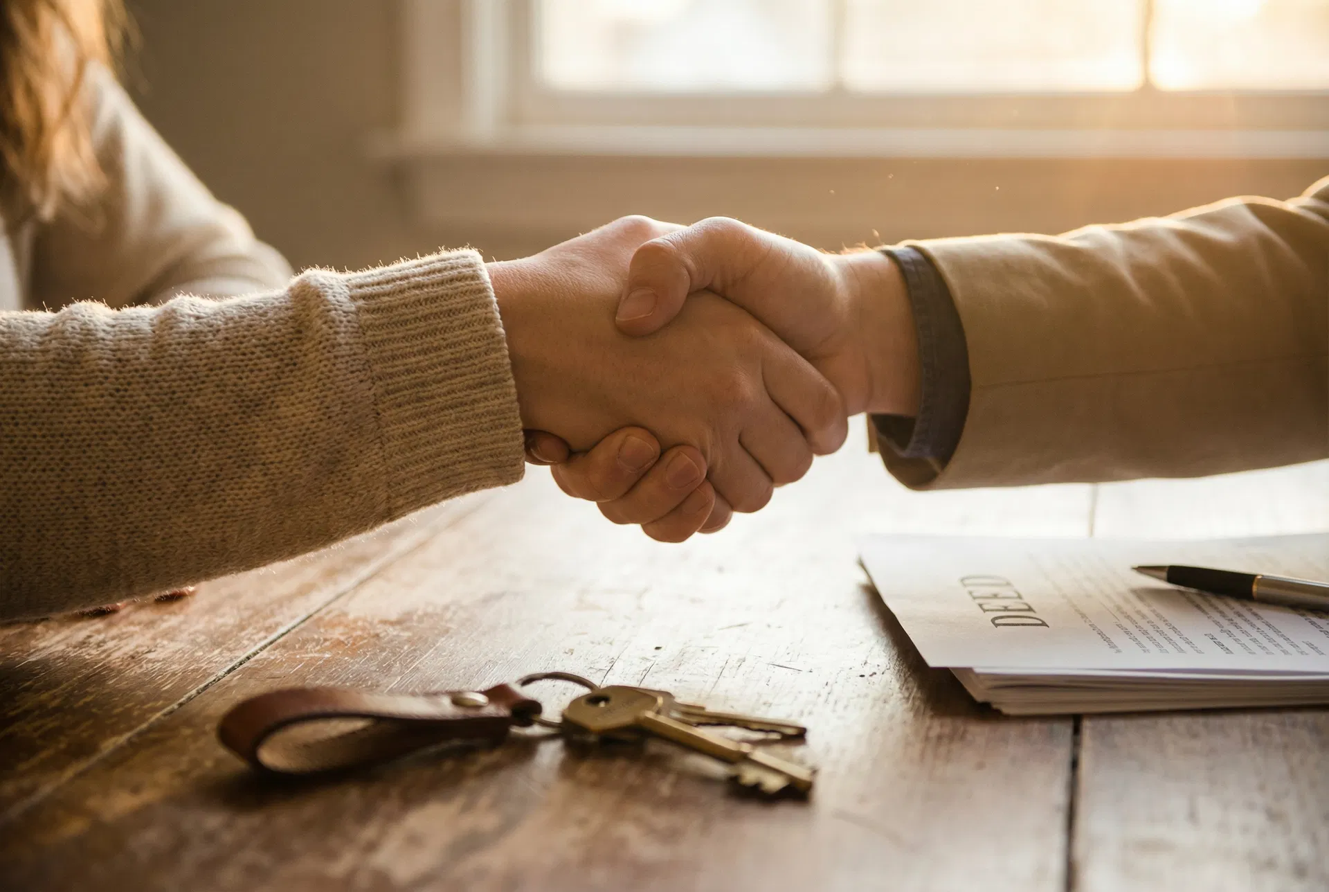 Handshake closing a home deal