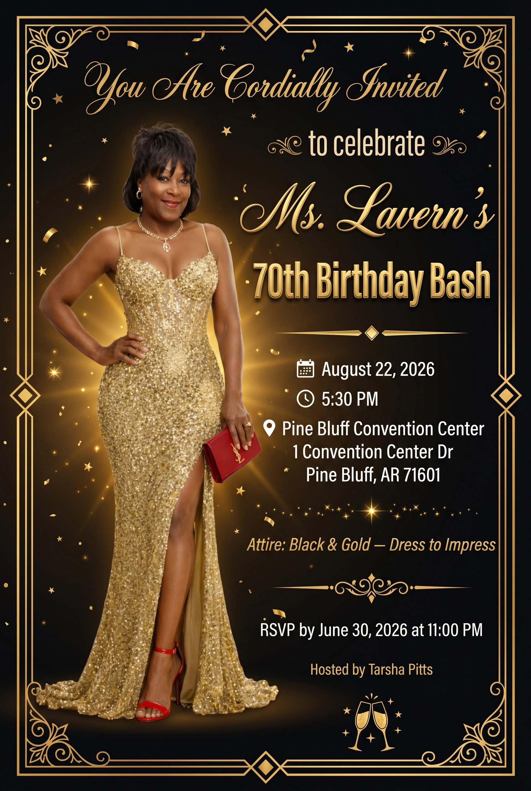 Ms. Lavern's 70th Birthday Bash Invitation