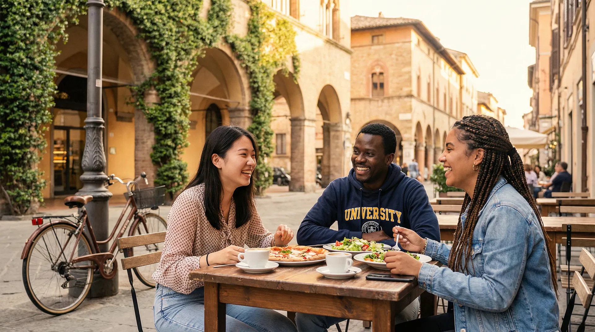 International students on campus
